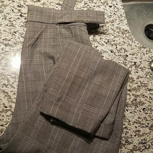 Buckle detail plaid pants